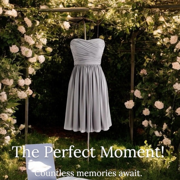 J Crew~ Graphite Arabella Strapless Silk Chiffon Dress~ Prom ~ Bridesmaid size 2 - Picture 2 of 12